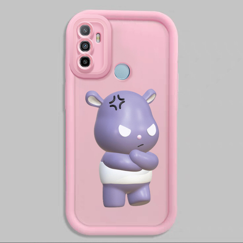 Casing Hp untuk OPPO A53 A53s A32 A33 2020 A11s Case Karakter Ungu Marah Kasing silikon Cesing Softc