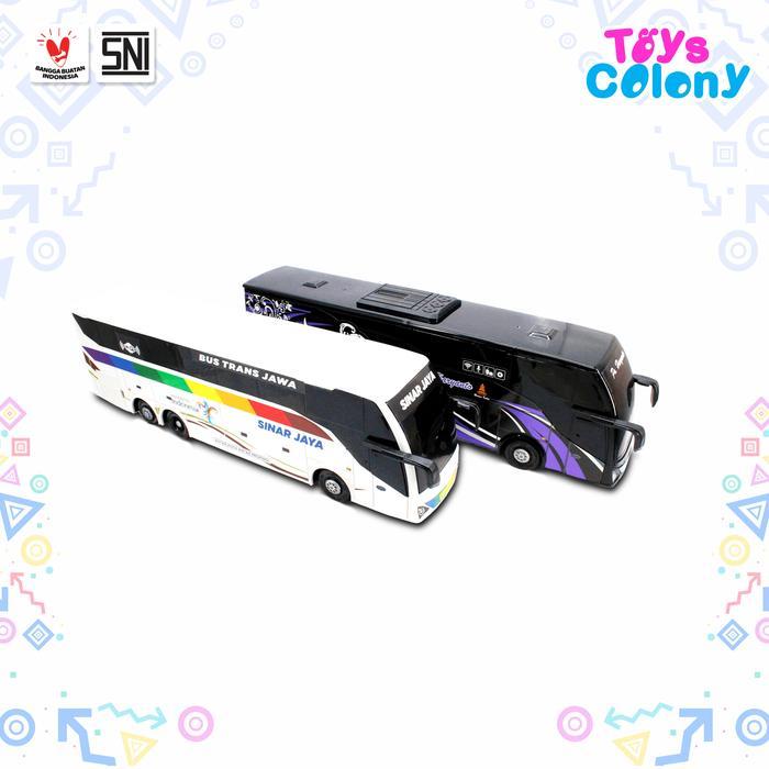 Mainan Kendaraan Miniatur Bus UHD/AKAP/JetBus 6 Roda Livery Bus PO Haryanto, Sinar Jaya, Arimbi,