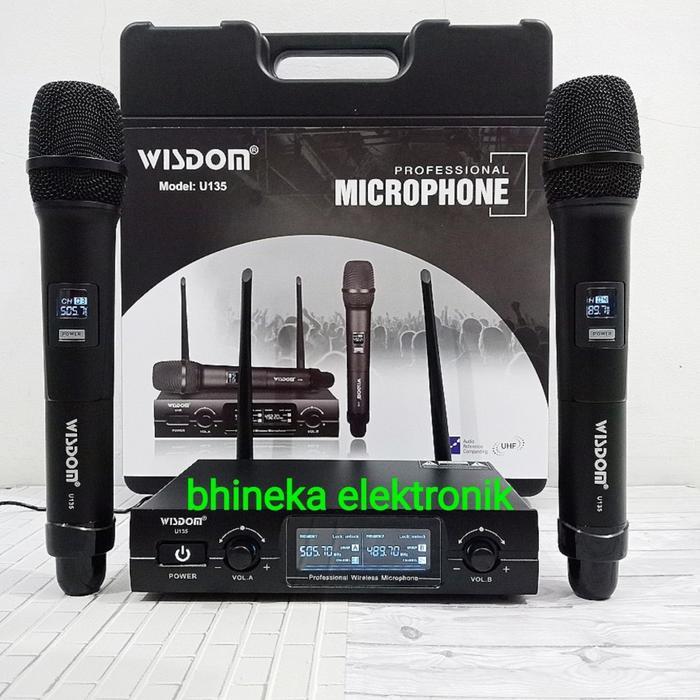 Mic Wireless Wisdom U 135 Mic Wisdom U135 Free Koper 2Mic Pegang