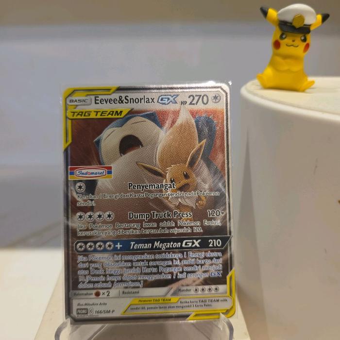 Eevee & Snorlax Gx Tag team Promo Indomaret kartu pokemon tcg indo