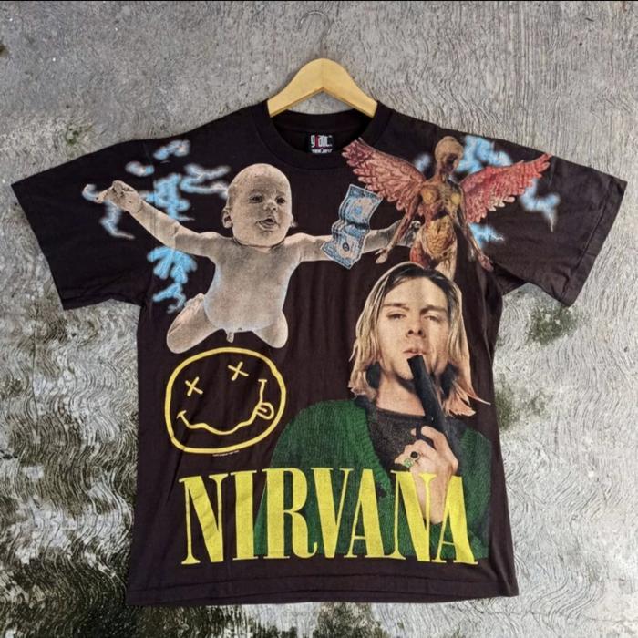 Kaos Vintage Band Nirvana Aop