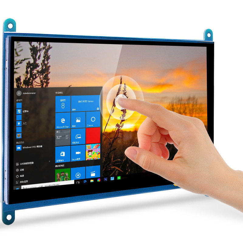 BARU 7 Inch IPS Touch Screen Raspberry Pi 4 Capacitive HDMI-compatible TFT LCD for Orange Pi RPI 5 4