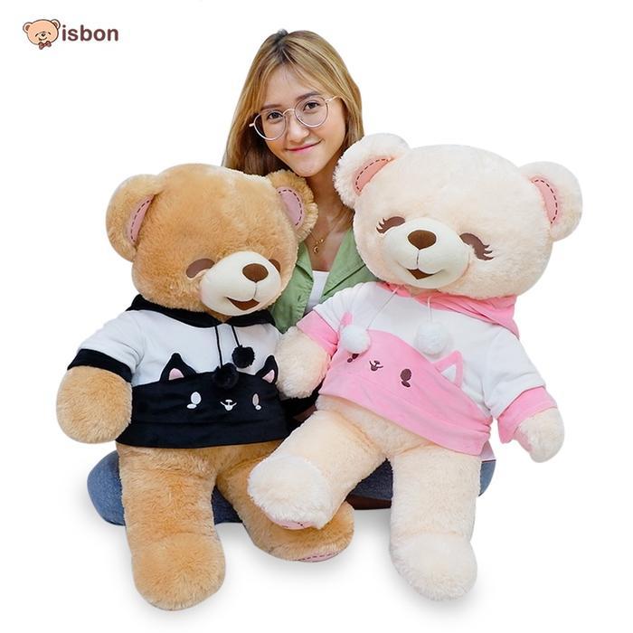 ISTANA BONEKA BONEKA BEAR BONITA W/HOODIE PINK LUCU SIZE 62.5CM ISBON ISTANABONEKA