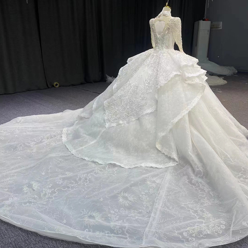 . Luxury Brand Wedding Dress 2024 Elegant Wedding Organza Backless -