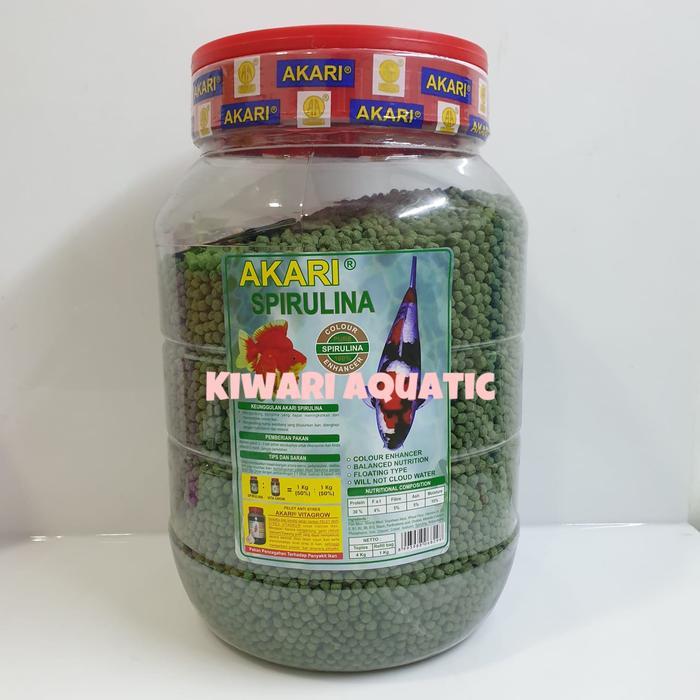 AKARI SPIRULINA 4 KG Pakan Colour Enhancer Ikan Koi / Koki Warna 4Kg