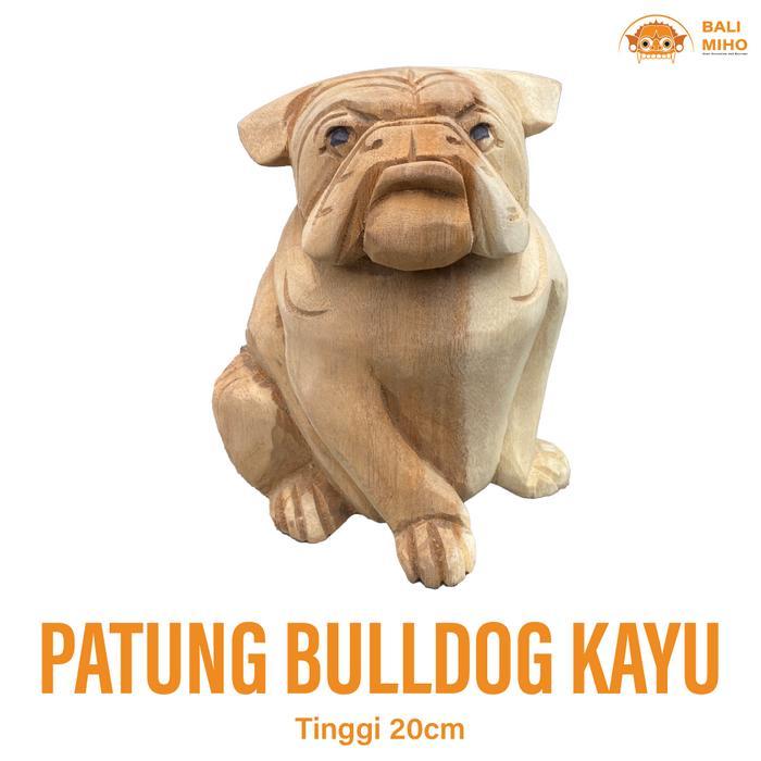 Patung Anjing Buldog 20 cm - Patung Anjing Pitbull - Pajangan Patung