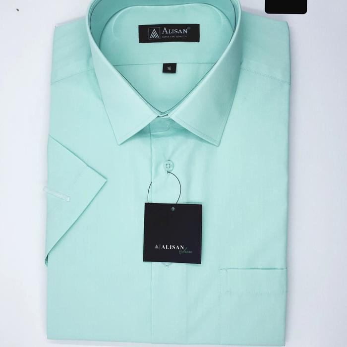 Alisan Slim Fit Kemeja Pria Lengan Pendek Slim Fit H 2 Hijau Mint