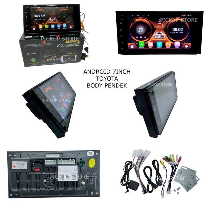 Head Unit Double Din Android 7 Inch SKELETON (Plug n Play Socket TOYOTA)