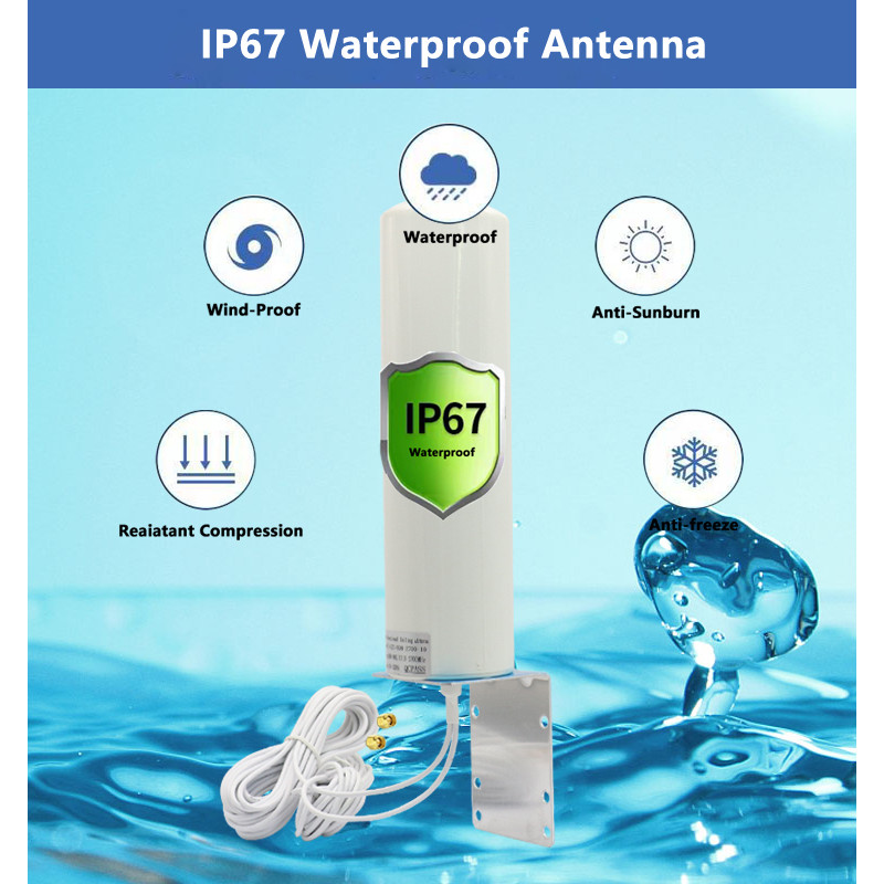 Dual SMA TS9 CRC9 5G 4G LTE LTE Antenna Long Range 600~4900Mhz Antenna Outdoor IP67 Waterproof Omni