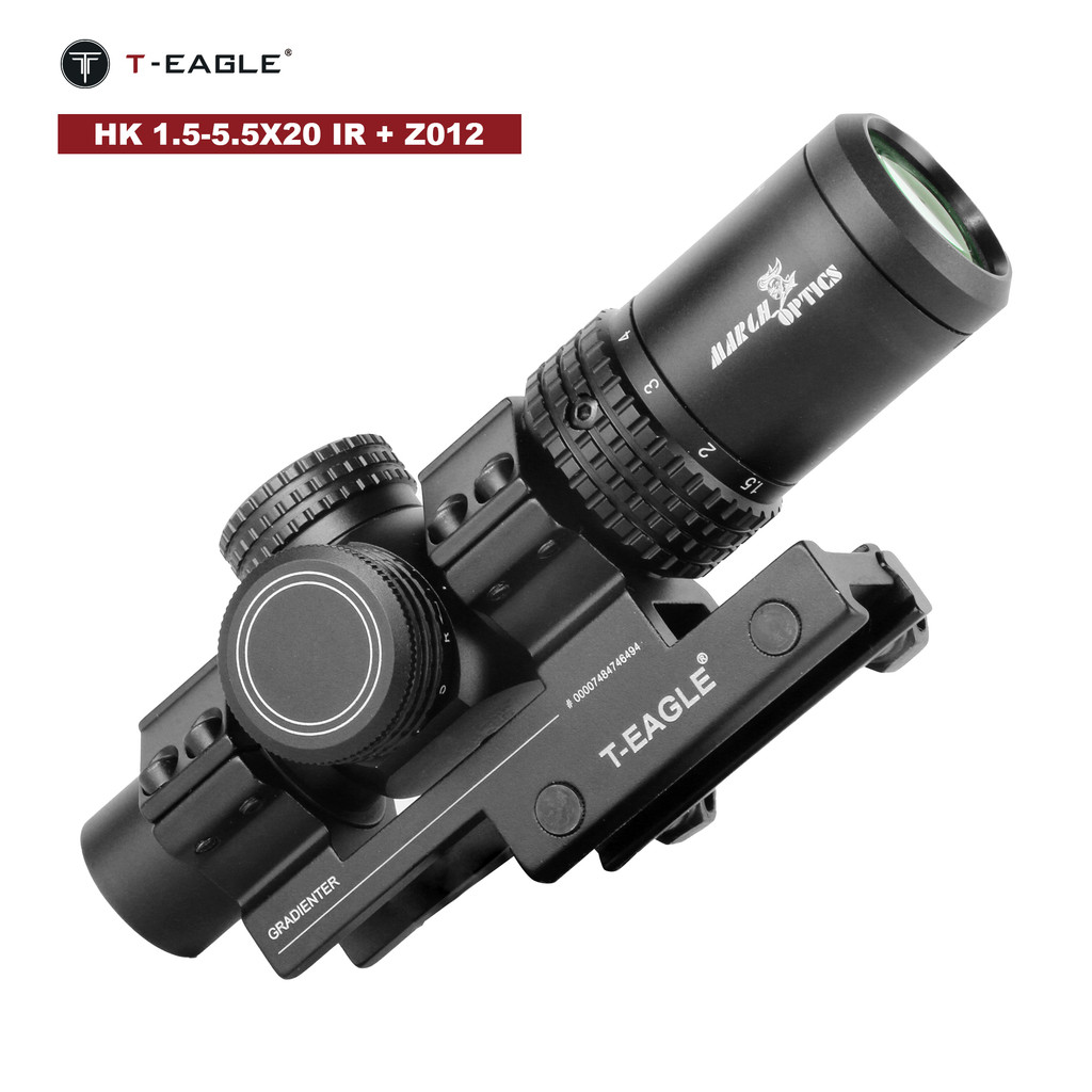 March HK 1.5-5.5x20IR Airsoft Scope - Tactical Air Rifle Optical Sight for PCP Airgun Ar15