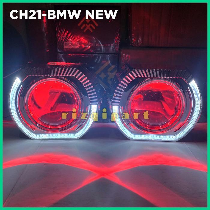 Vahid Biled E10 plus paket komplit lampu mobil LED Projector 3 inch purple lens hi lo super terang d