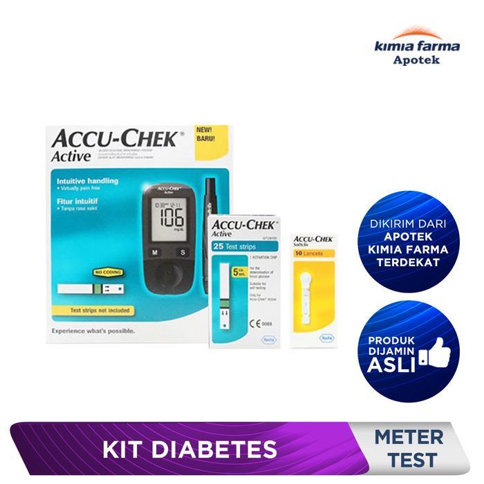 ACCU-CHEK ACTIVE EXTRA METER + 25 TEST STRIP / ALAT CEK GULA DARAH / KIMIA FARMA