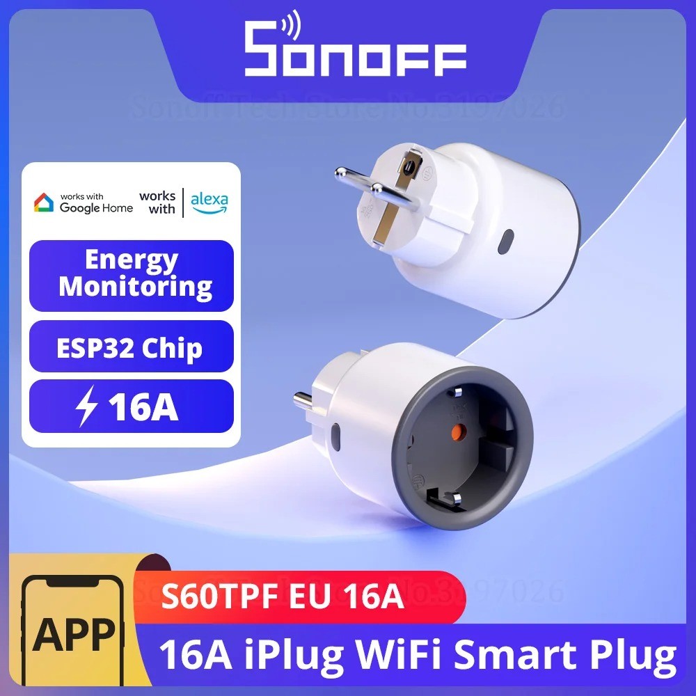 SONOFF S60 EU SONOFF Wifi Socket Wifi Smart Socket Overload Protection Timer Smart Scene Remote