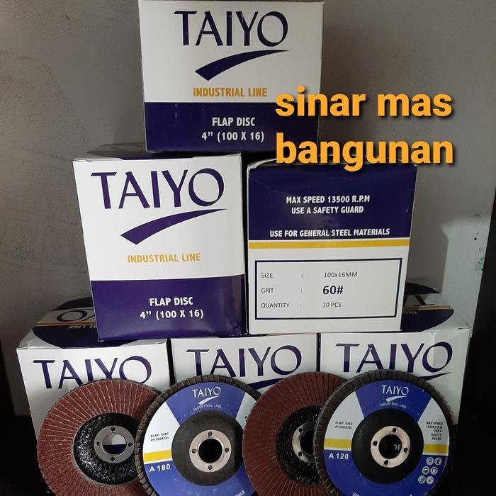Taiyo amplas flap disc,amplas susun taiyo,amplas tumpuk taiyo,flapdisc