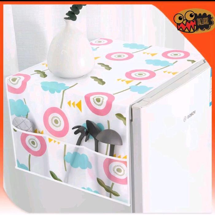 (MOTIF RANDOM) Cover Kulkas Waterproof / Taplak Kulkas Anti Air / Taplak Kulkas Waterproof /Penutup