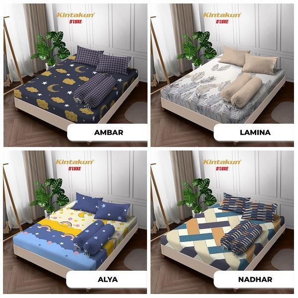 Kintakun Sprei D'luxe Queen Size Juni Edition Uk.160x200 cm Sarung Bantal Guling