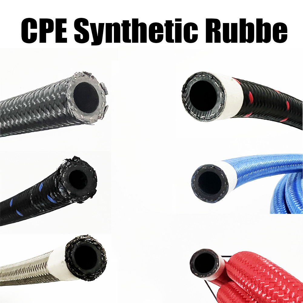 1M fuel hose automotive parts 304 stainless steel braided lining CPE rubber AN4 AN6 AN8 AN10 AN12