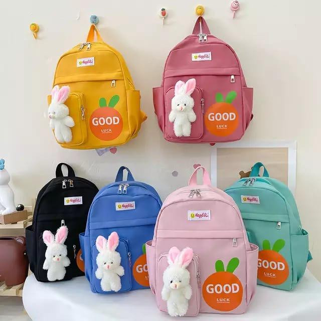 Tas Anak Sekolah Tk Cewek Motif Boneka Tali Super Fanta Kuning Biru Tosca Hitam Ros Pasti Ori