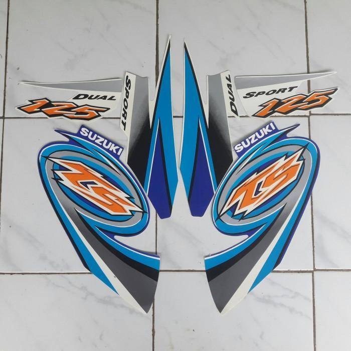 stiker striping body motor suzuki ts 125 biru