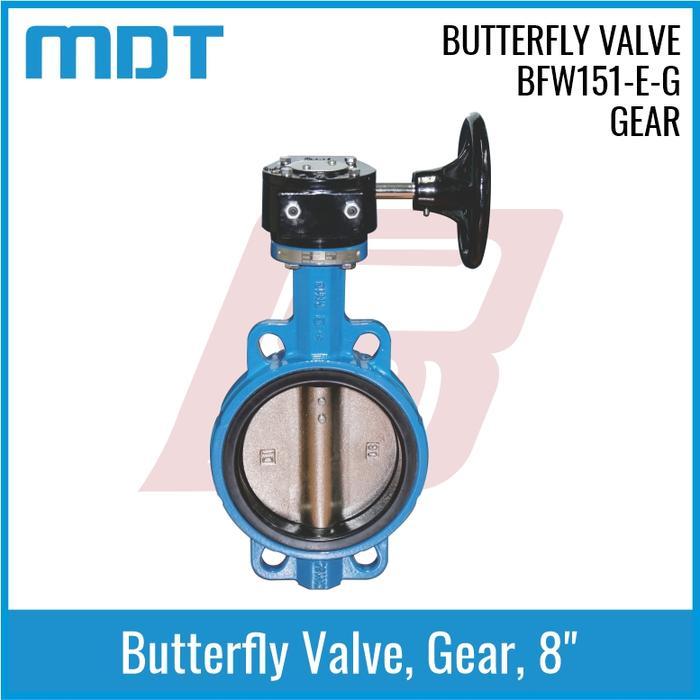 MDT BFW151-E-G 8", Butterfly Valve, EPDM Seat, Gear