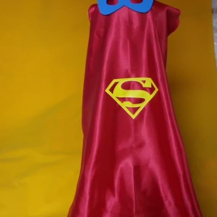 Kostum Cape Mask Jubah Topeng Superhero Spiderman Supergirl Dewasa