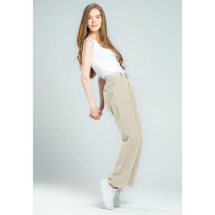 C2 Wiclif Khaki Straight Cut Jeans Wanita