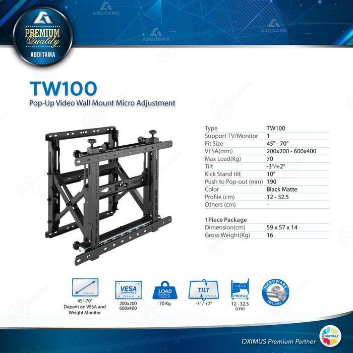 Bracket LED TV Video Wall Pop Up Tilt Micro Adjustment OXIMUS TW100