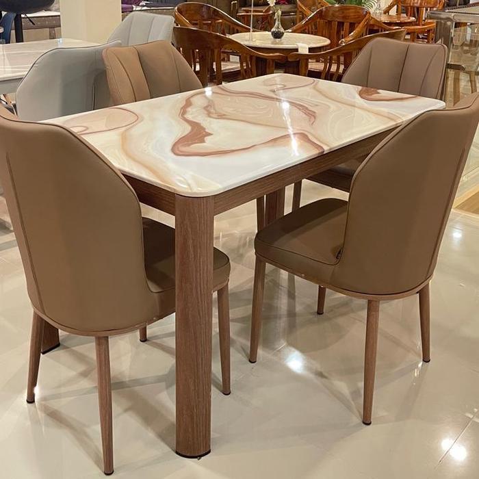 MEJA MAKAN NEW MATTO K4 - SUMBER RIZKY FURNITURE - GRATIS ONGKIR WILAYAH BANDAR LAMPUNG - BROWN