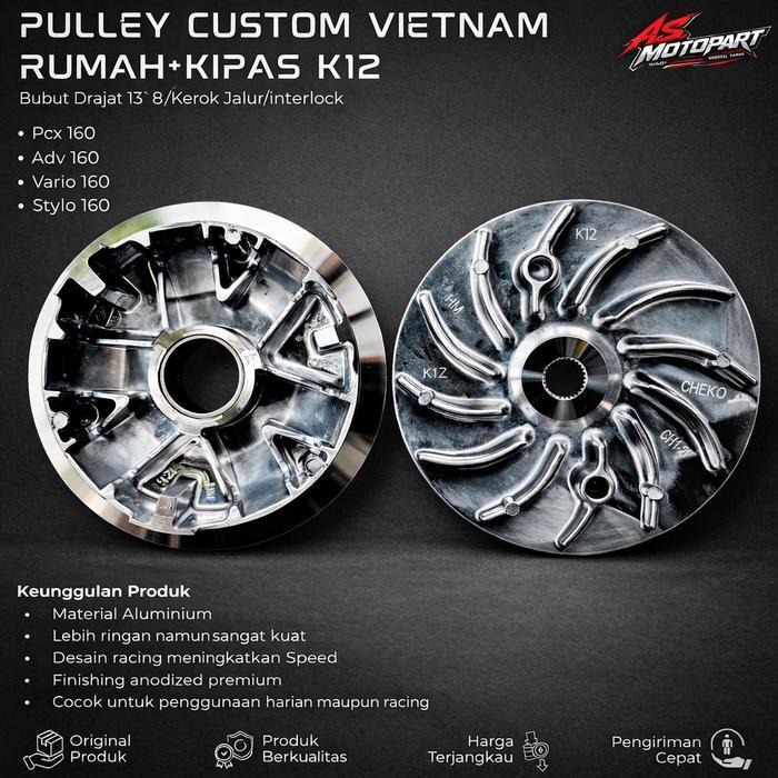 RUMAH ROLLER BUBUT VARIO/PCX/ADV VIETNAMPART BIG PULLEY RUMAH ROLLER KIPAS RUMAH ROLLER VARIO 125