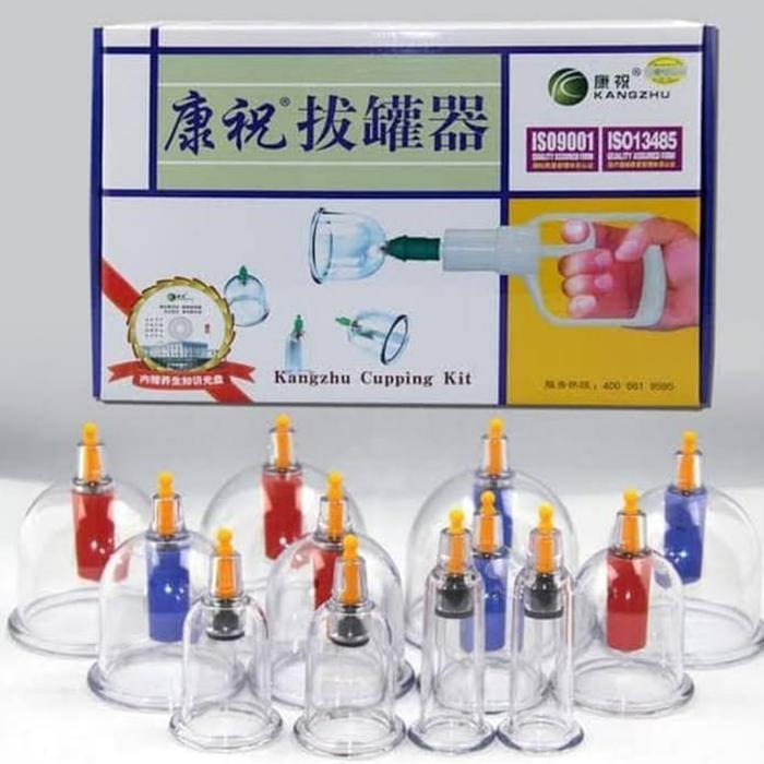 Premium Alat Bekam Kangzhu Isi 12 Cup/Kop Angin Kangzhu Original