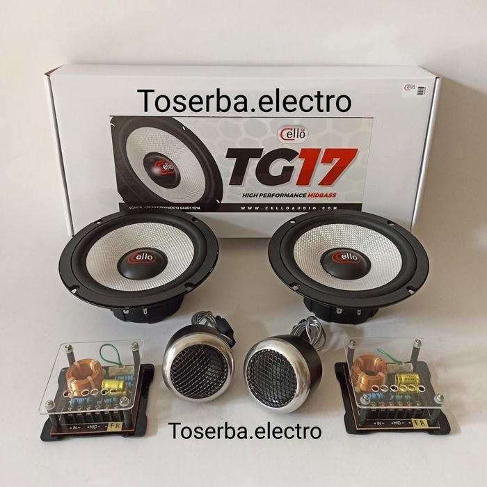 Speaker split 2way 6,5 inch Cello TG17 midbass plus full range audio mobil