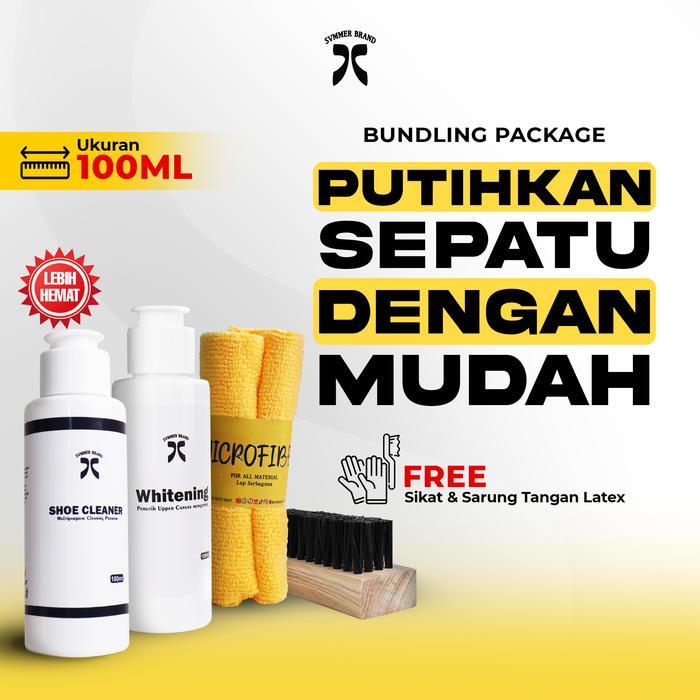 Paket A2 - Pemutih Sepatu Putih Kanvas, Sabun Sepatu Shoe Cleaning Premium Sneaker Sepatu Pria
