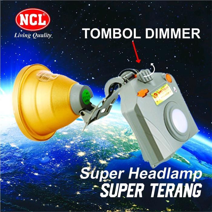 senter kepala jumbo 150 Watt ncl 980 cahaya putih dan kuning