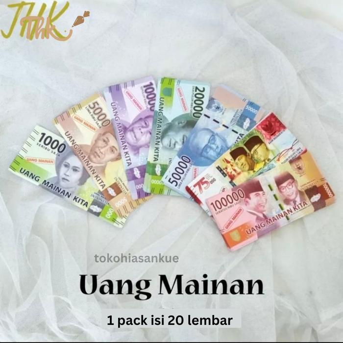 20 lembar Uang Duit Mainan Mahar Money Cake