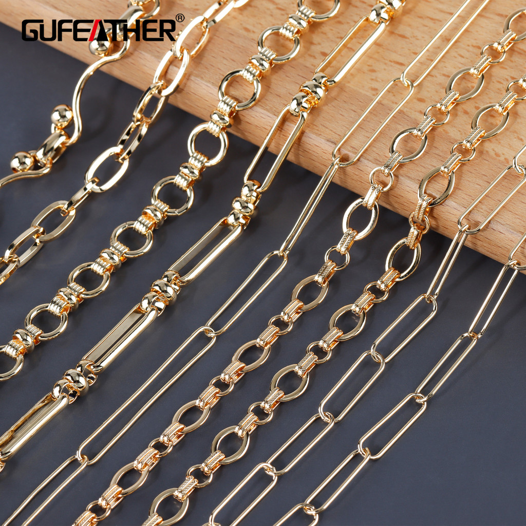 GUFEATHER C202,diy chain,pass REACH,nickel free,18k gold plated,copper,diy bracelet necklace,hand