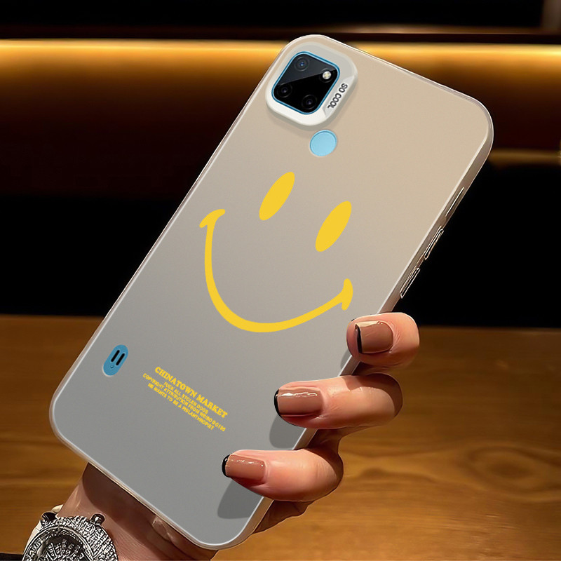 Casing Hp Untuk Realme C21Y C25Y C21 Case Casing pola Senyum Kasing HP Cesing Silikon Softcase warna