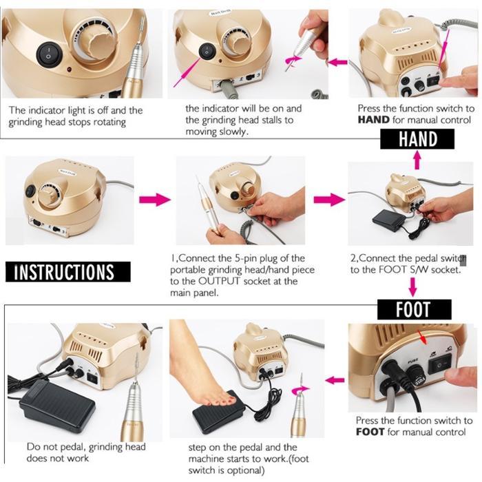 DRILL NAIL ART ALAT KIKIR KUKU MESIN ALAT NAIL ART LENGKAP DRILL NAIL ART PREMIUM DRILL NAIL ART