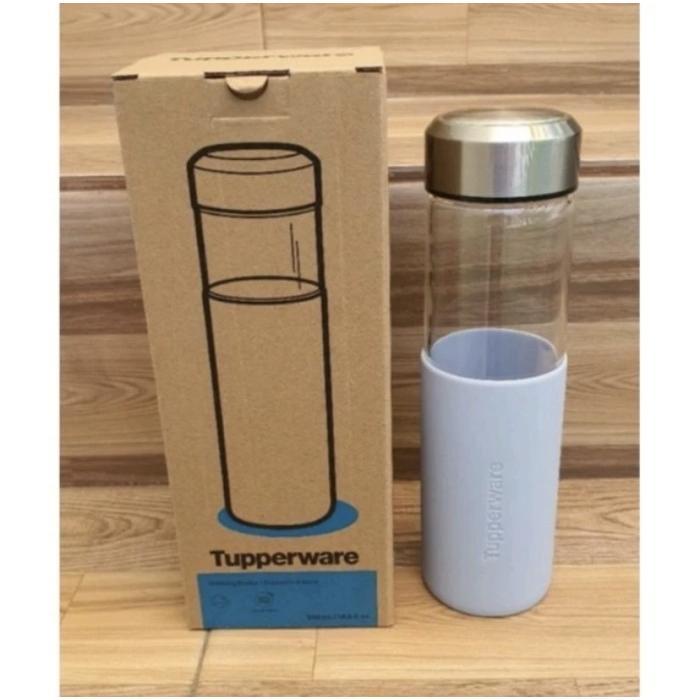ID PROMO TUPPERWARE AQUANANDA GLASS BOT WATER BOTTLE INDO - IMPORT ( BOTOL MINUM KACA ) TUPPERWARE
