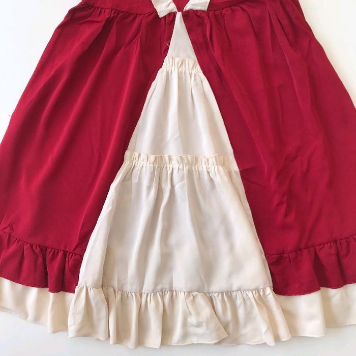 (6-15th) Gaun merah putih vintage cosplay seragam jepang anak tanggung remaja dewasa dress maroon