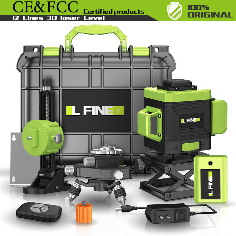 . L-Fine 8/12/16 Lines 3/4D Laser Level Green Line Selfleveling 360 -