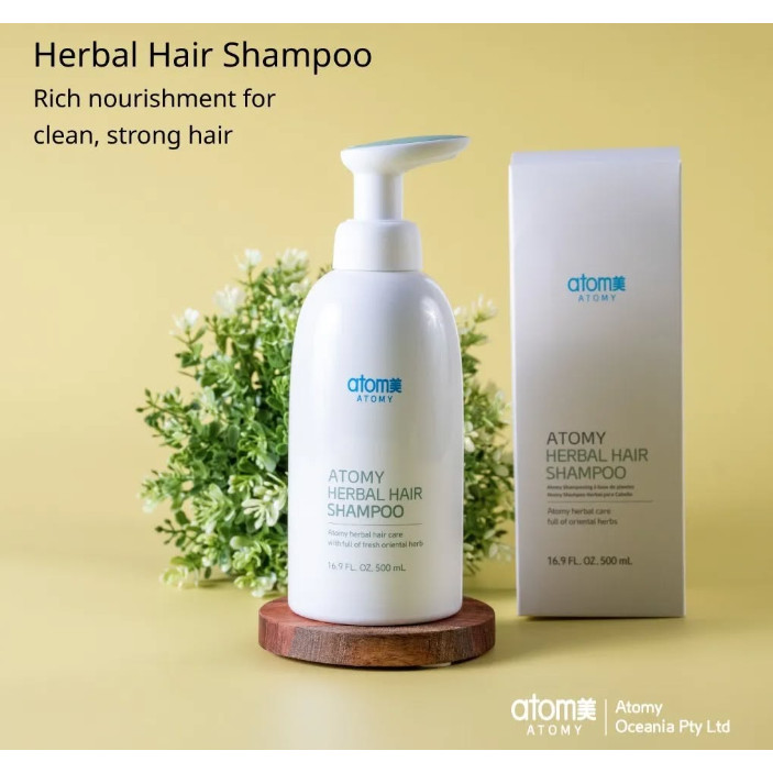 ATOMY HERBAL HAIR SHAMPO isi 500ml | membantu menjaga rambut tetap sehat, mencegah kerontokan, dan m