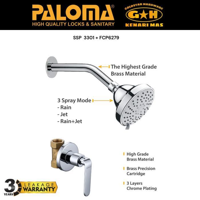 PALOMA PAKET KERAN KRAN SHOWER TANAM SET AIR DINGIN SHOWER KAMAR MANDI KRAN SHOWER HEAD SHOWER