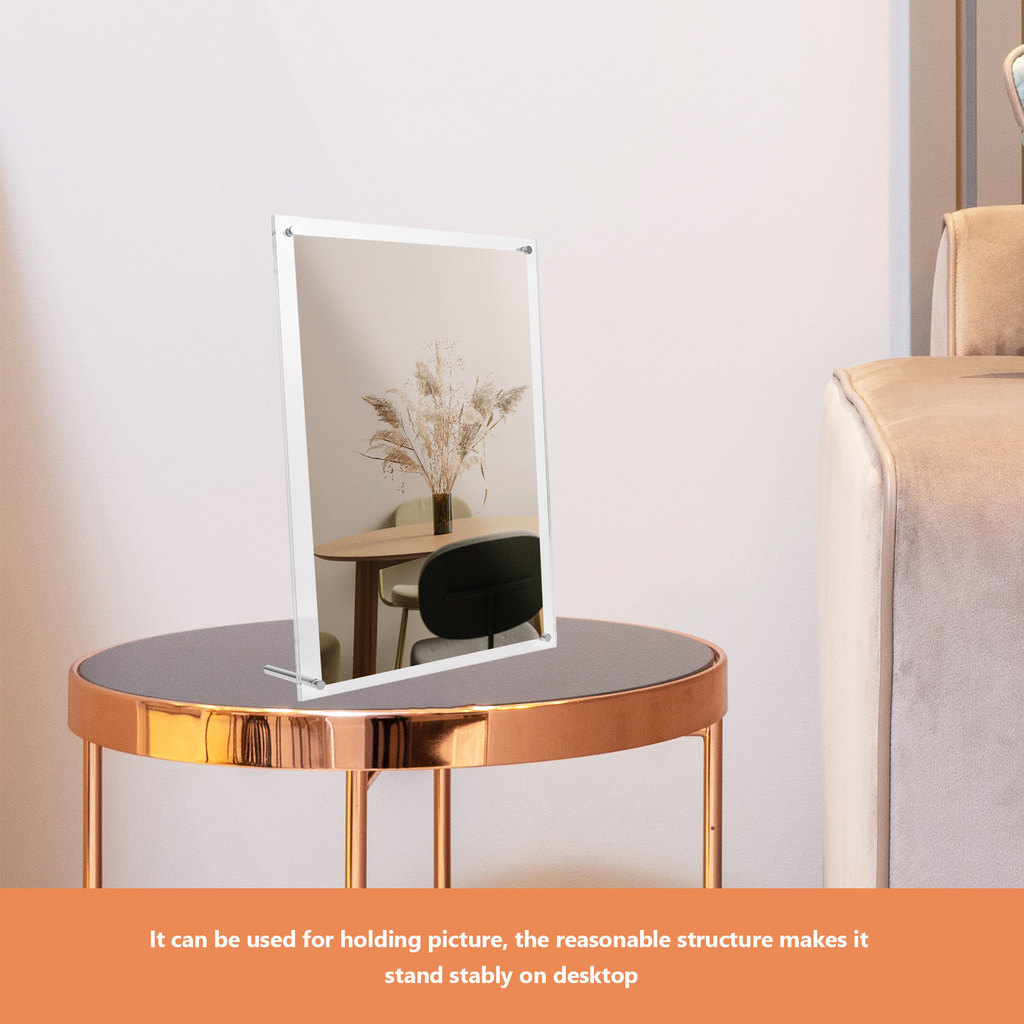 Desktop Acrylic Picture Frame Certificate Frame Photo Holder Clear Stable Desktop Display Office
