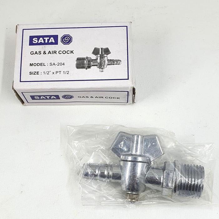 SATA Kran Gas LPG & Air Cock - Kran Oven - Kran Kompor SATA 1/2 Inch Single *