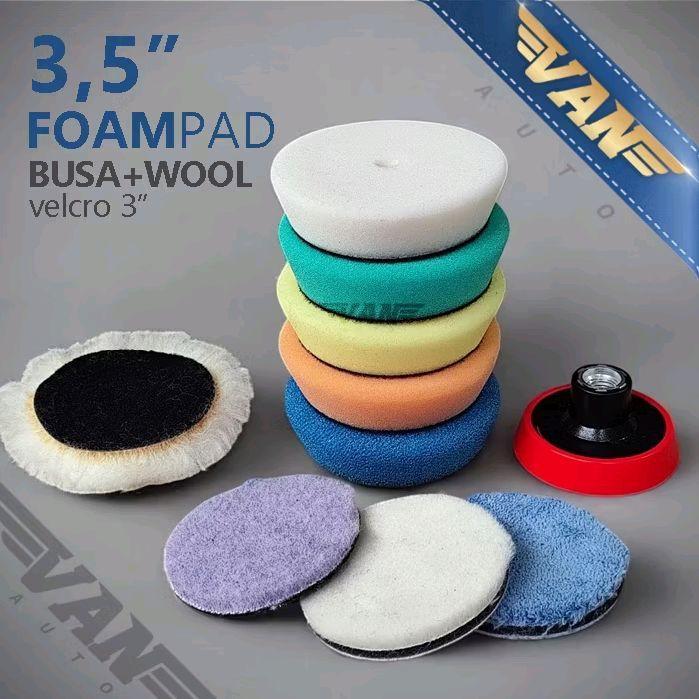PREMIUM FOAM PAD 3,5 INCH VELCRO 3 INCH BUSA POLES MOTOR MOBIL BUSA MESIN POLES ROTARY DUAL ACTION