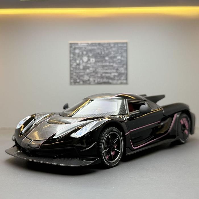 (R116) Miniatur Jesko Absolute Koenigsegg Diecast alloy car model 1:24 sound and light pull back