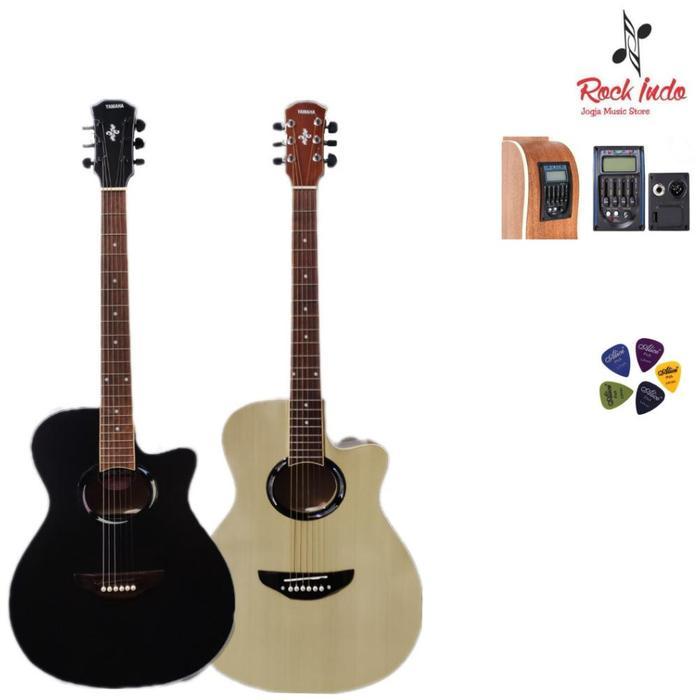 Six Stereo - Gitar Yamaha Apx 500ii Akustik Elektrik Listrik LC 4 Digital Tuner - Gitar Only, Natura