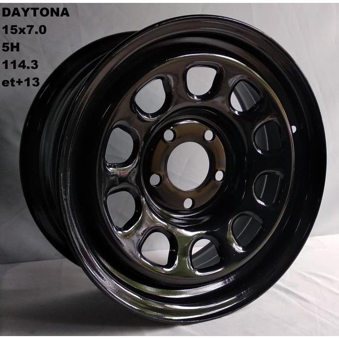 BIG PROMO 4pcs Velg Mobil Steel Daytona 15x7.0 5H 114.3 et+13 Ring 15 R15 lebar 7inci Mobil TERIOS R