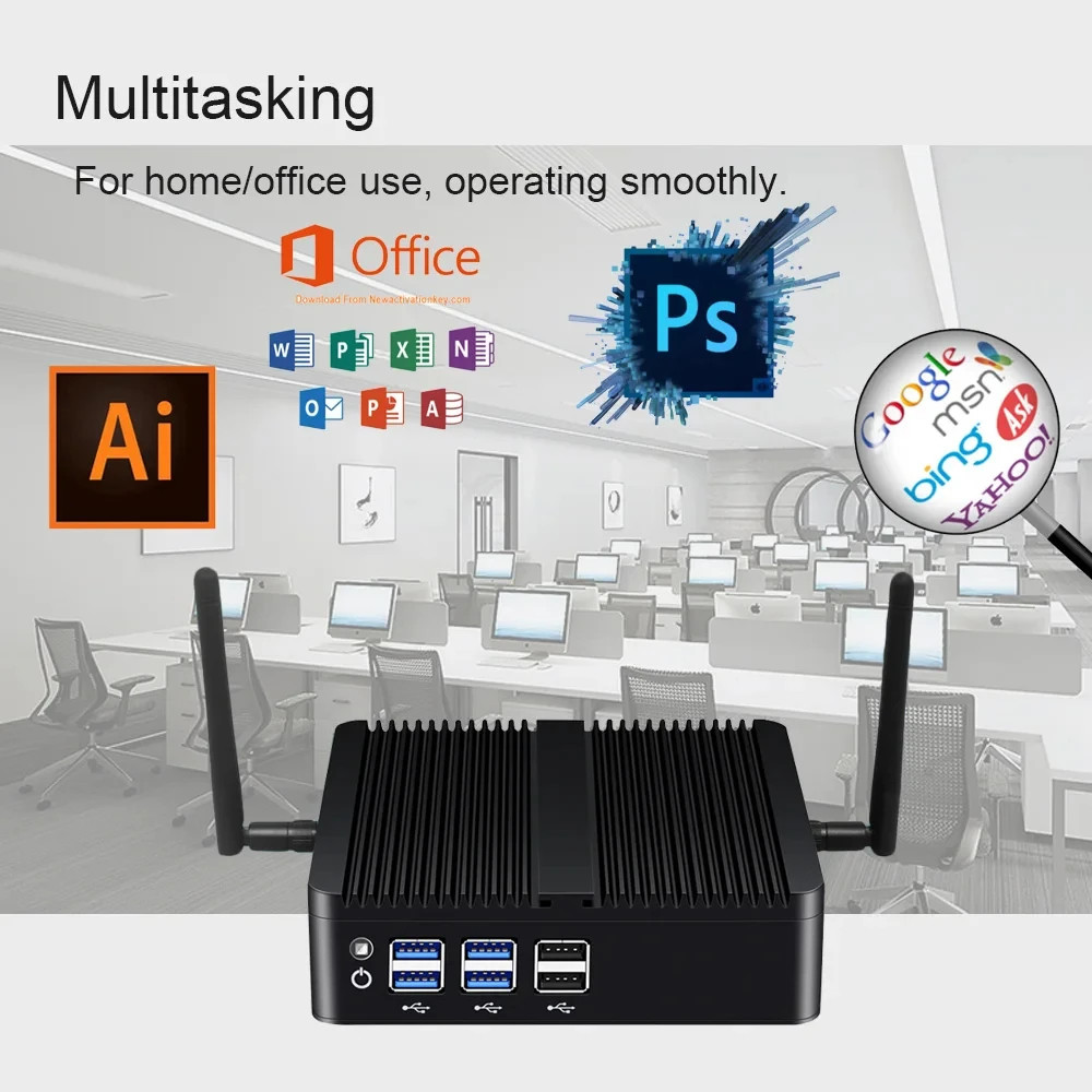 . Helorpc Fanless Industriual Inter Core I7-4500U/Celeron 2955U Mini Pc -