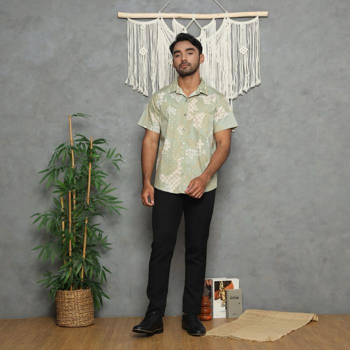 Kemeja Cowok - Kemeja Batik - 113Ice - Ice - 113Ice Blue- 113Ice Sage